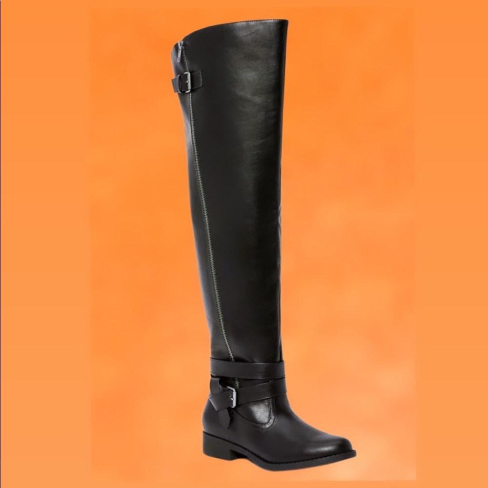 Black leather boot